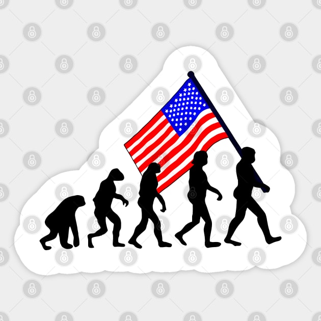 Evolution Us Flag Sticker by GraphGeek